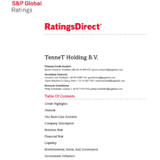Credit Rating S&P TenneT Holding B.V. (May 2020)
