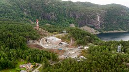 Kabelübergangsanlage Vollesfjord am Anlandungspunkt von NordLink in Norwegen im August 2017