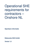 Operational SHE requirements for contractors - Onshore