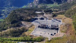 Die fertiggestellte NordLink Konverterstation in Tonstad, Norwegen, Frühjahr 2020.