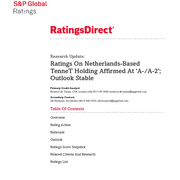 Credit Rating S&P TenneT Holding B.V. (May 2016)