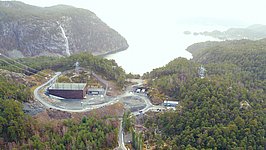 Kabelübergangsanlage Vollesfjord am Anlandungspunkt von NordLink in Norwegen im Januar 2018
