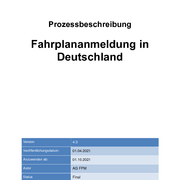 Prozessbeschreibung Fahrplananmeldung in Deutschland 